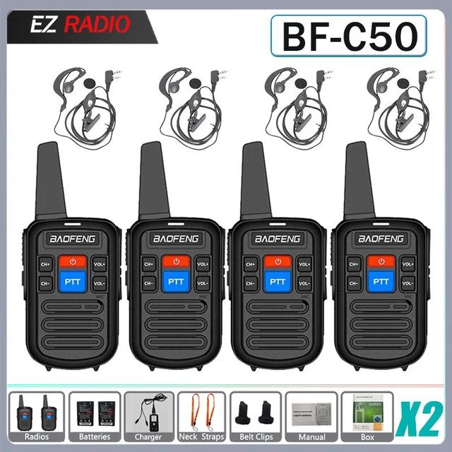 Σετ Mini Ασύρματος Πομποδέκτης UHF/VHF 5W Baofeng BF-C50 Σετ 4τμχ